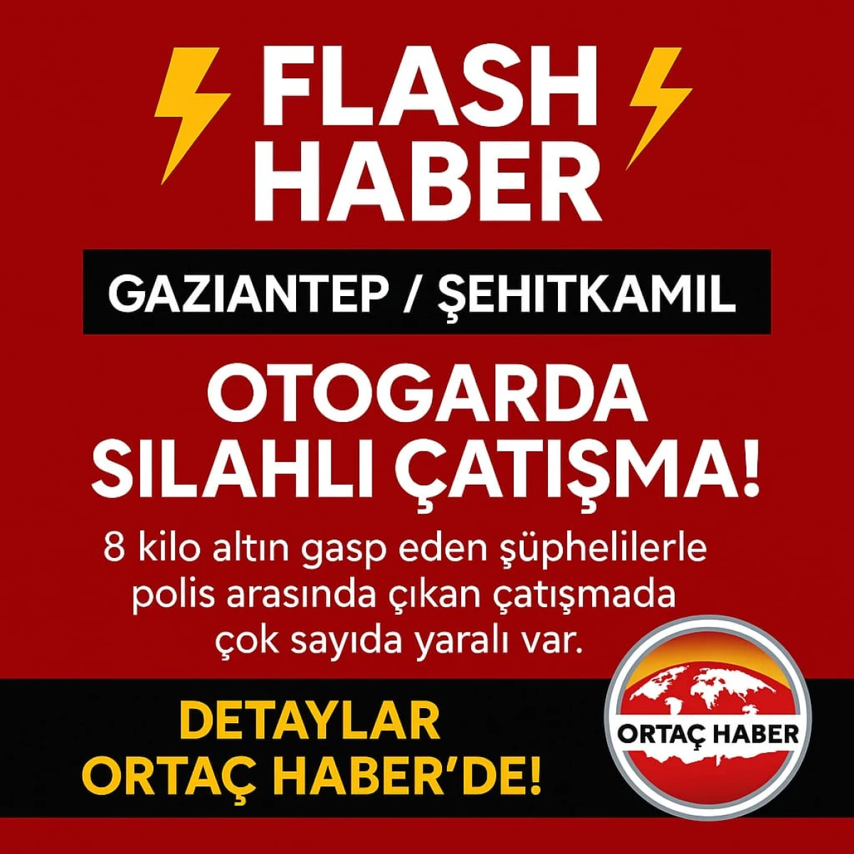 Gaziantep'te Gasp ve Polise Saldırı