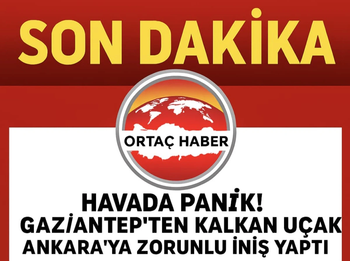 Havada Panik! Gaziantep'ten kalkan uçak Ankara'ya Zorunlu iniş yaptı