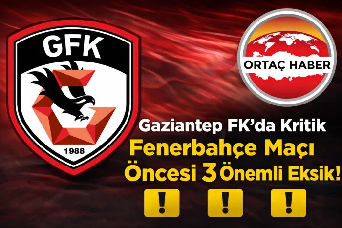 Kart Alarmı! Gaziantep FK&rsquo;da 3 İsim Fenerbah&ccedil;e Ma&ccedil;ında Sahada Olamayacak