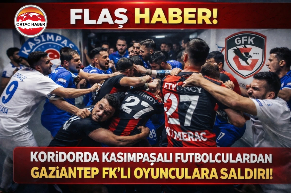 Ma&ccedil; Sonu Skandal! Koridorda Kasımpaşalı Futbolculardan Gaziantep FK&rsquo;lı Oyunculara Saldırı !